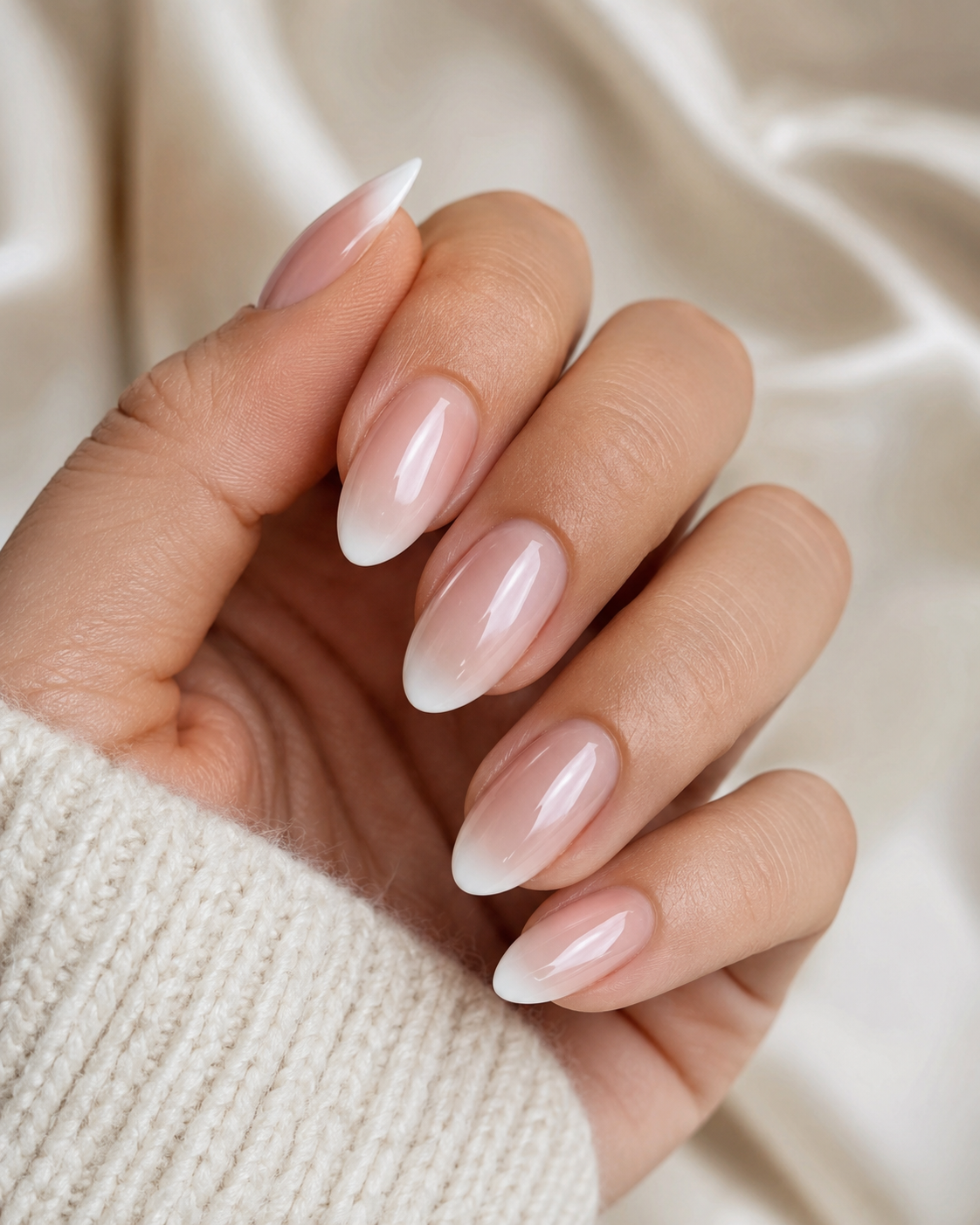 French Nails in Milky White
